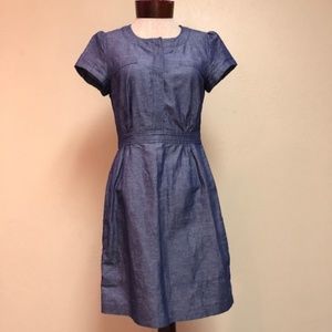 Boden 4R Weekender Dress Blue Chambray Slub